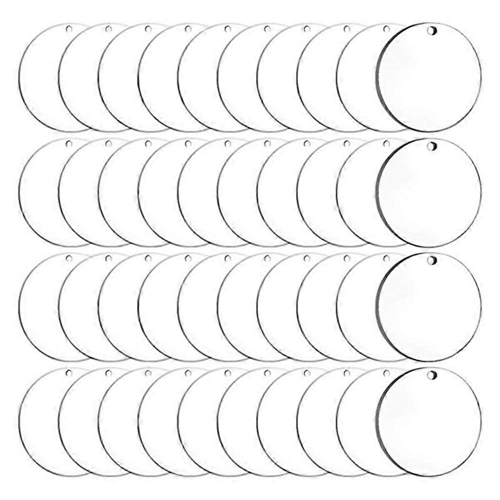 100 pièces de 2 pouces transparent acrylique porte-clés vierge avec trous, plaque acrylique durable (1/8 pouce