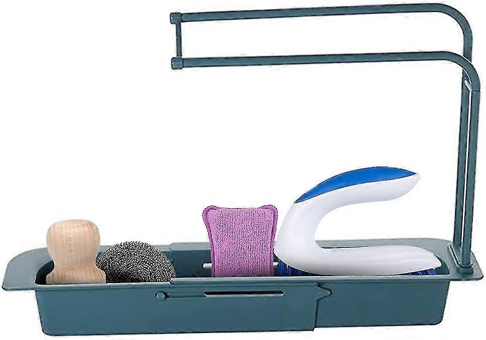 Telescopic Sink Storage Rack Holder-adjustable 2-in-1 Sink Organizer,expandable Sink Basket