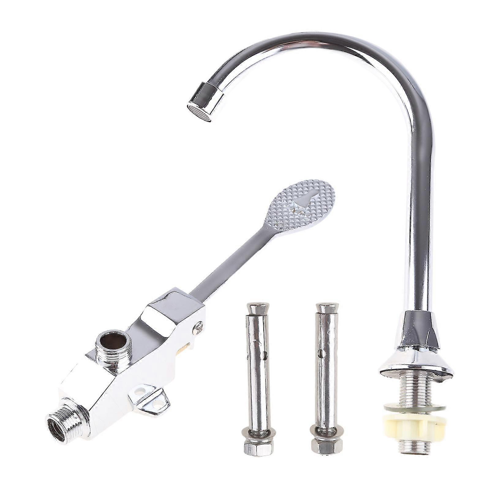Single Hole Foot Pedal Control Cold Water Faucet Deck Mount Pulldown Faucet