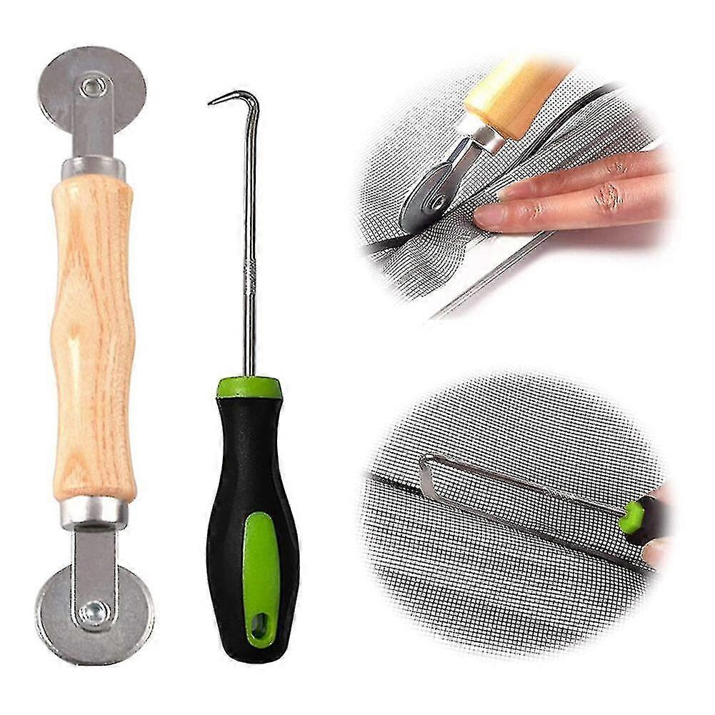 2023 New Screen Repair Kit, Screen Roller Tool, Spline Removal Hook For Replacing & Installing Door And Window Screens