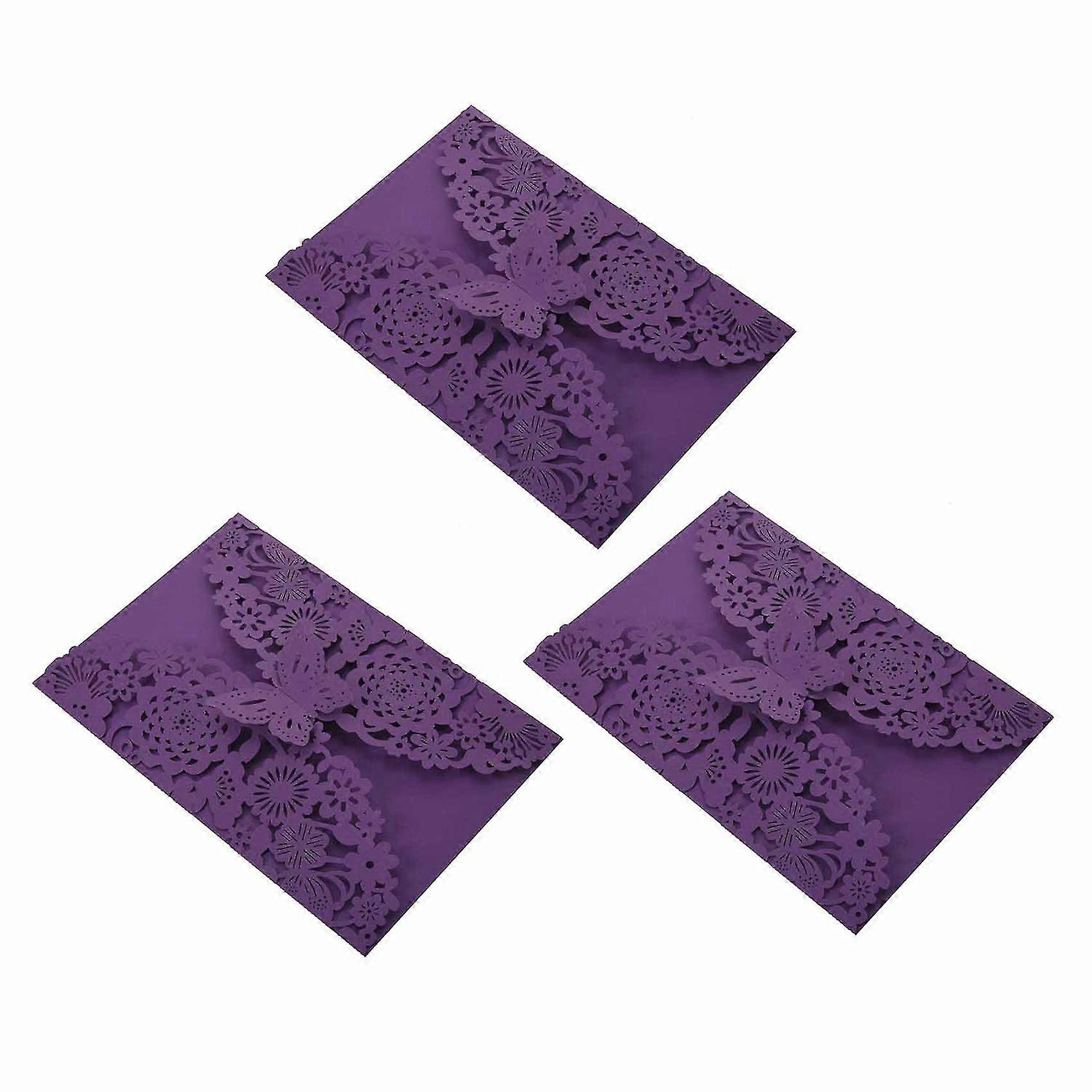 30pcs/set Delicate Carved Butterflies Romantic Wedding Party Invitation Card Envelope Invitations F