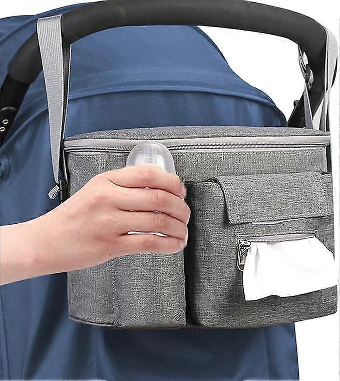 Stroller Storage Bag, Stroller Organizer, Large Capacity Stroller Organizer for Diaper, Diaper, Toys, Universal Stroller Storage Bag 30*18*5cm