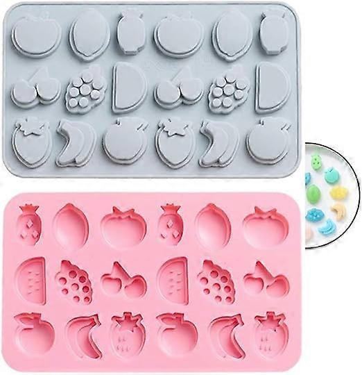 2PCS Silicone Mold for Chocolate, Candy, Ice Cubes and Ice Cubes - Fruit Sh