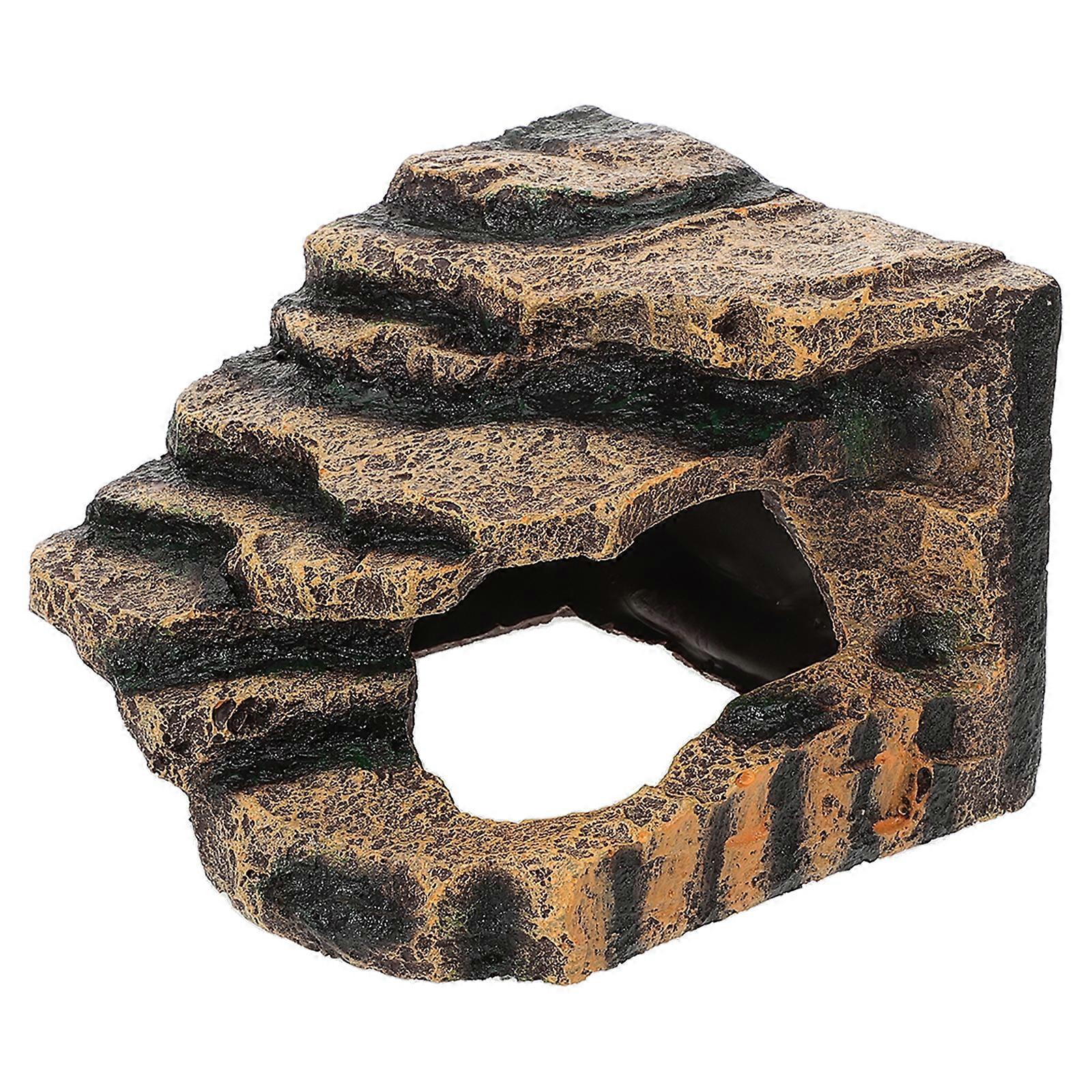 Turtle Basking Platform Reptile Climbing Platform Resin Tortoise Rock Aquarium Ornament