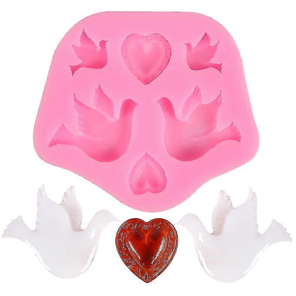 Peace Dove Love Heart Shape Silicone Mold