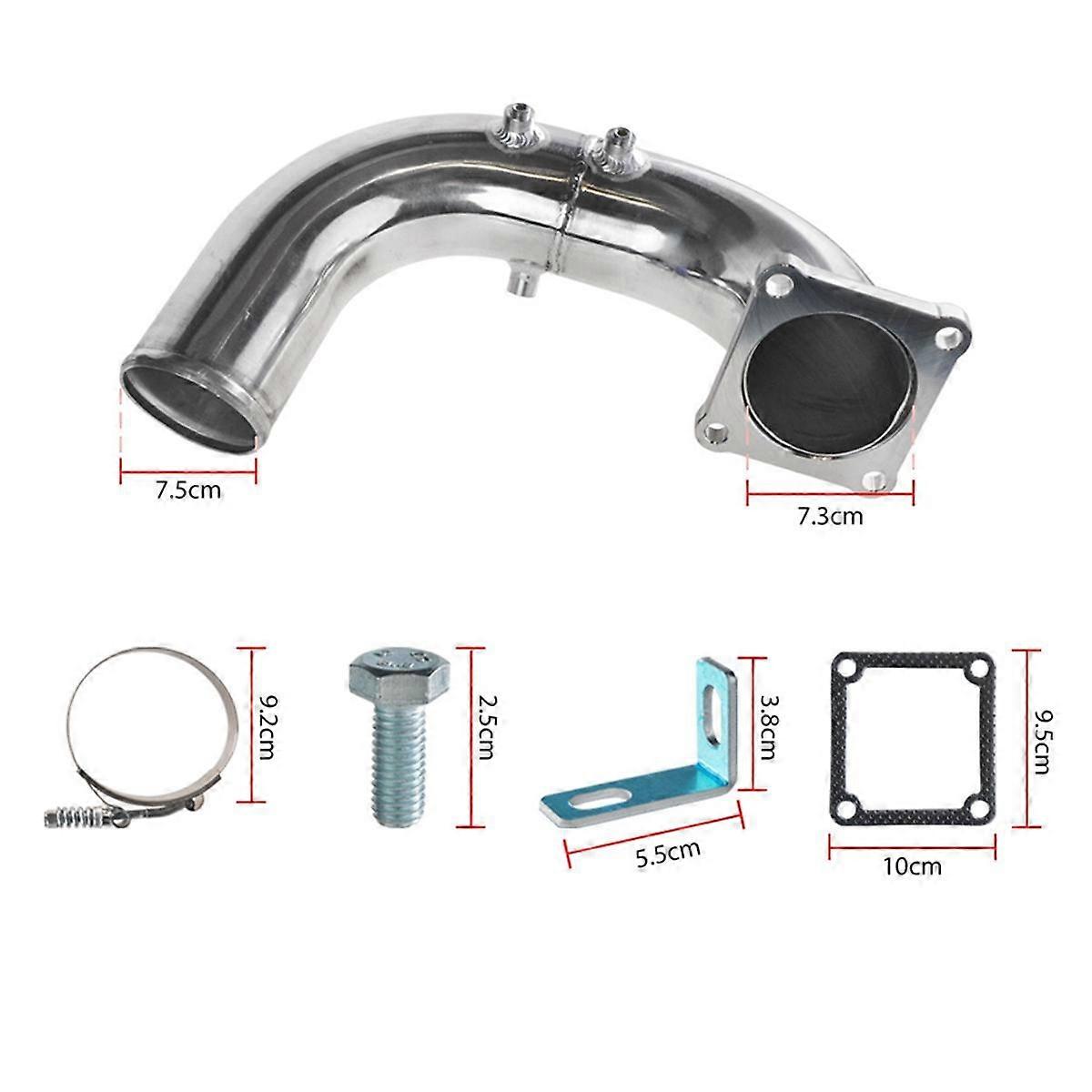 Car Modification 3 Inch Exhaust Pipe Kit Intake Pipe Kit for 5.9L 1994-1998 Blue