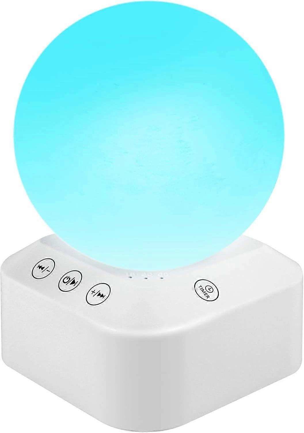 White Noise Machine, Sleep Sound Therapy With 10 Relaxing Sounds, Portable Usb Sonar With 7 Lighting Modes, Timer Settings, Brightness, Children'S Rem