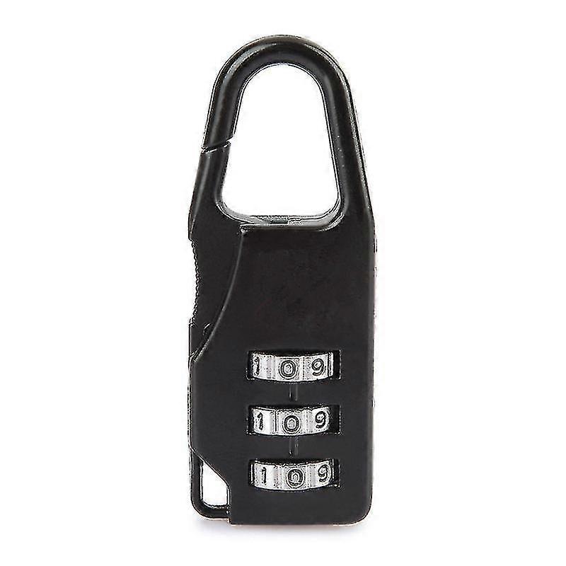 Mini 3 Dial Safe Number Code Padlock Combination Lock(1 Pcs, Black)