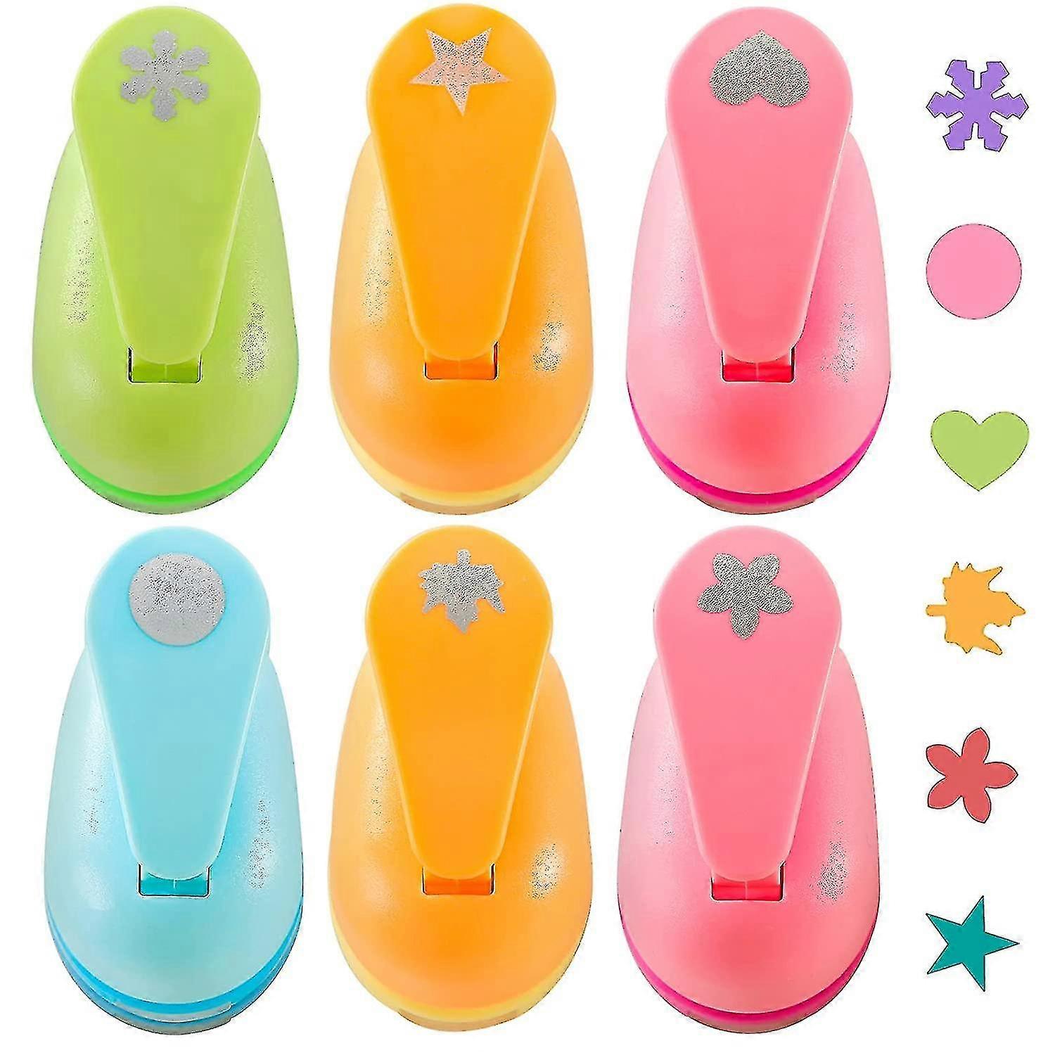 Punch Craft Set, 6pcs Hole Punch Shapes Hole Puncher For Crafts Paper Punches Decorative Snowflake Star Circle Hole