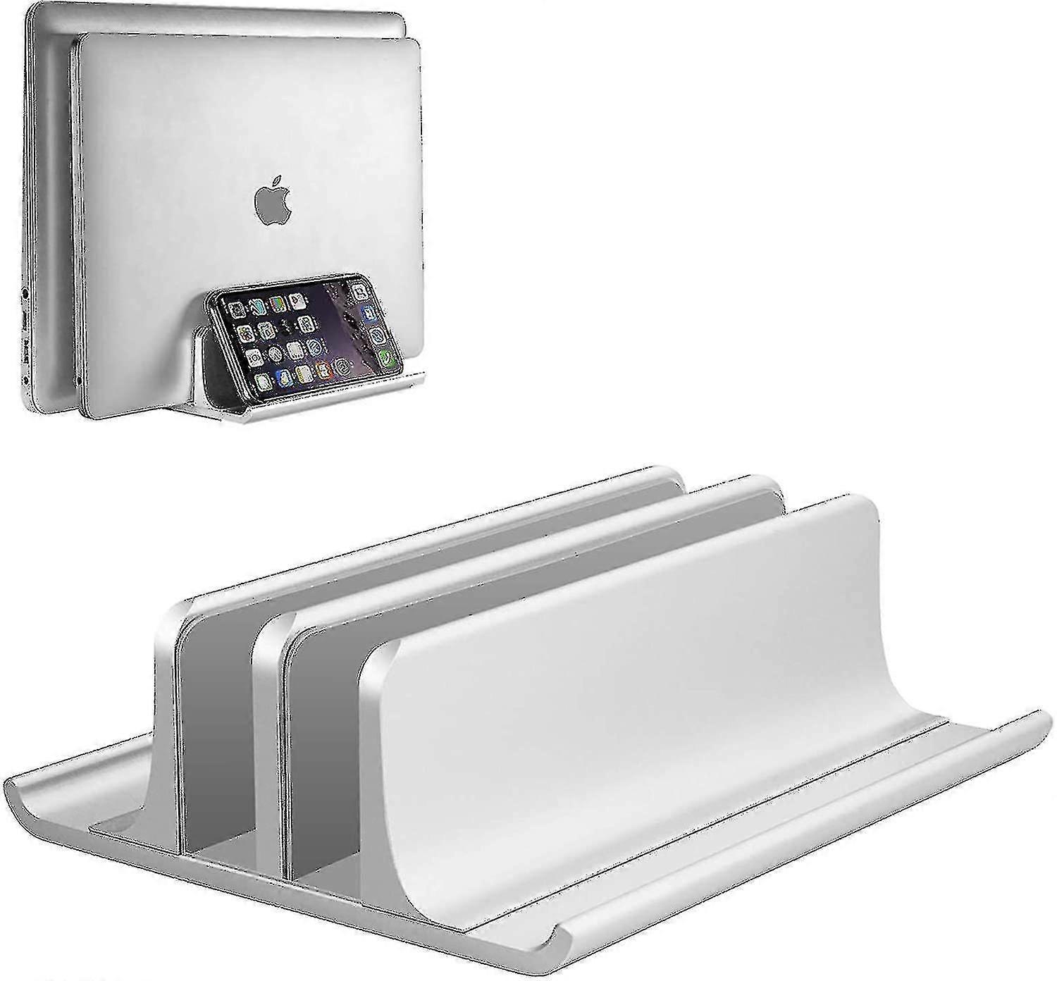 Adjustable Vertical Laptop Stand, Aluminum 4-in-1 Stand With 2 Slots, Saving Space