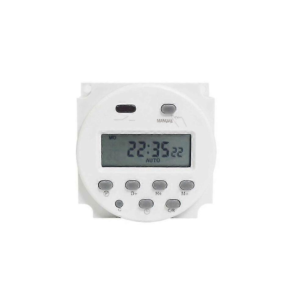 DC 12V 16A Digital LCD Power Programmable Timer Releu Switch Alb