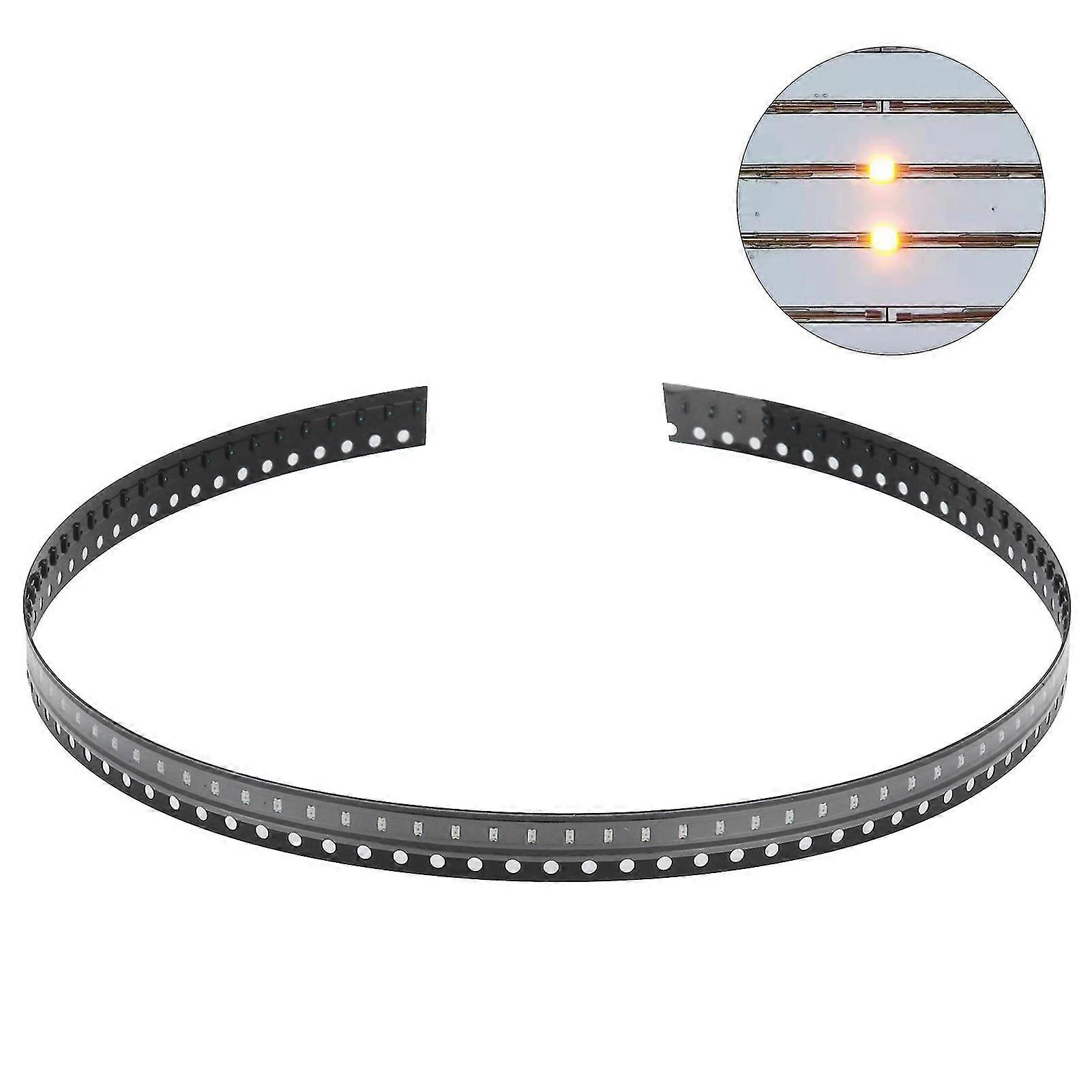 100Pcs High Strength SMD LED Diodes - Tiny Low Voltage Electronic Components for DIY PCB (Yellow)