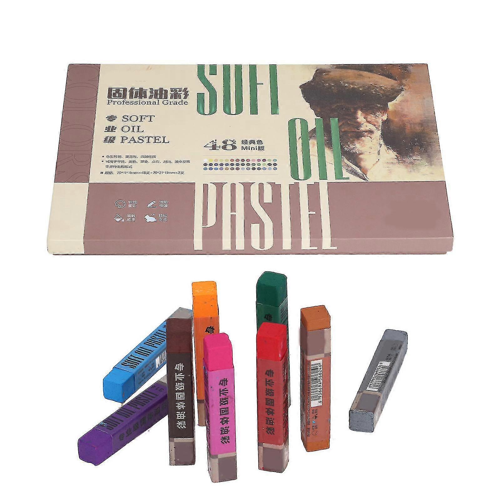 Vivid Colors Oil Pastels - Soft and Glossy DIY Coloring Accessories (8548MN, 50pcs)