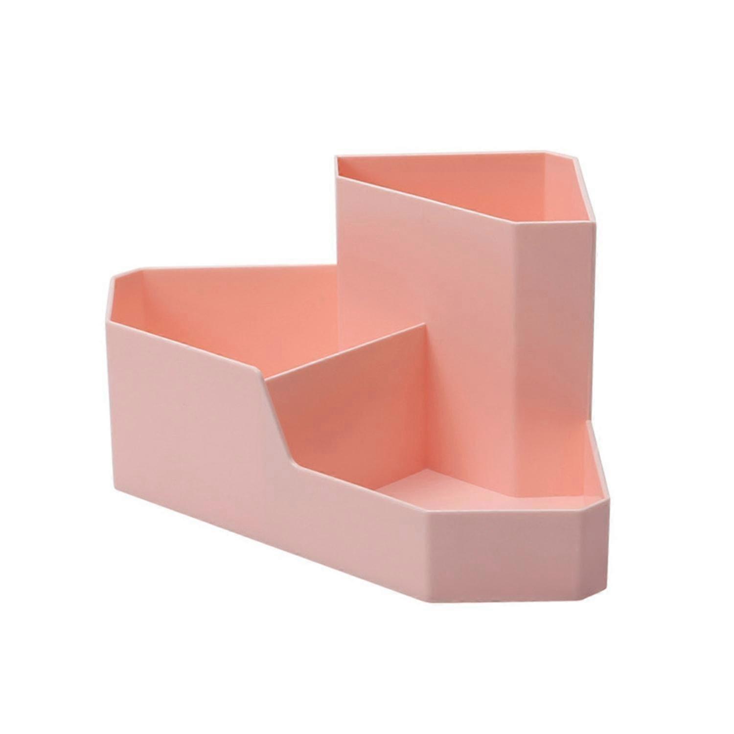 Storage Box Solid Color Multiple Grids Plastic Desktop Corner Makeup Holder Household Storage
