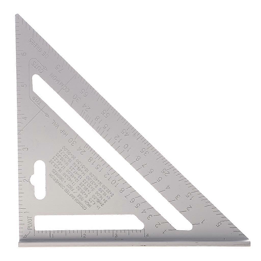 7'' Square Carpenter's Woodworking Measuring Ruler Layout Hand Tools Triangle Angle Protractor