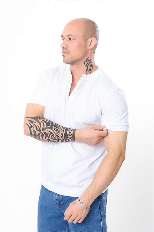 Men’s Basic Tee – Soft Durable Fabric with Zipper & Elastic Cuffs, Summer,  HC 8404-091