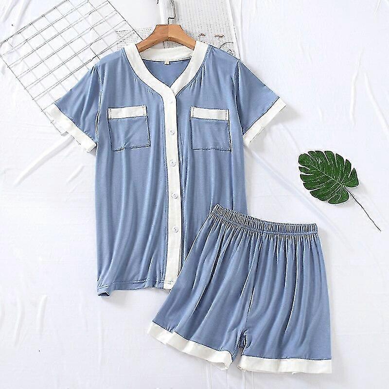 Summer New Ladies Modal Pajamas Two Piece Big Size Multicolored Short