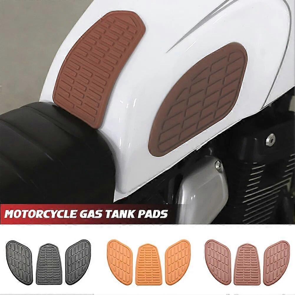 Poignées Guidon Moto Vintage Cafe Racer - Aluminium Et Silicone, Marron - Style Rétro