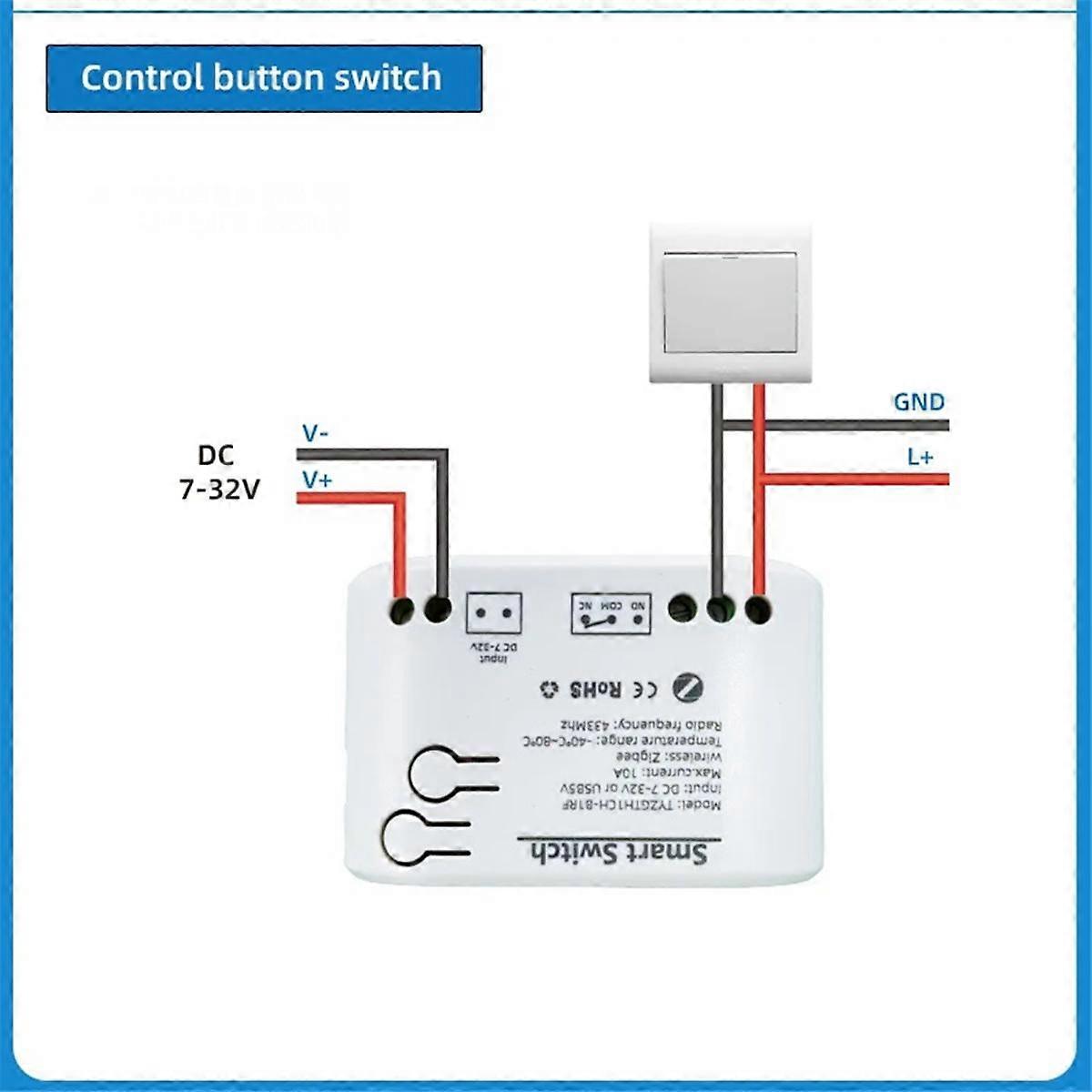 Tuya Smart Zigbee Switch with Temperature Sensor Passive Dry Contact Zigbee Relay Work with Home As