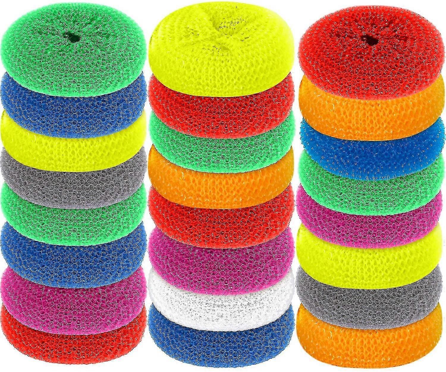 30pcs Round Non-scratch Dish Scouring Pads