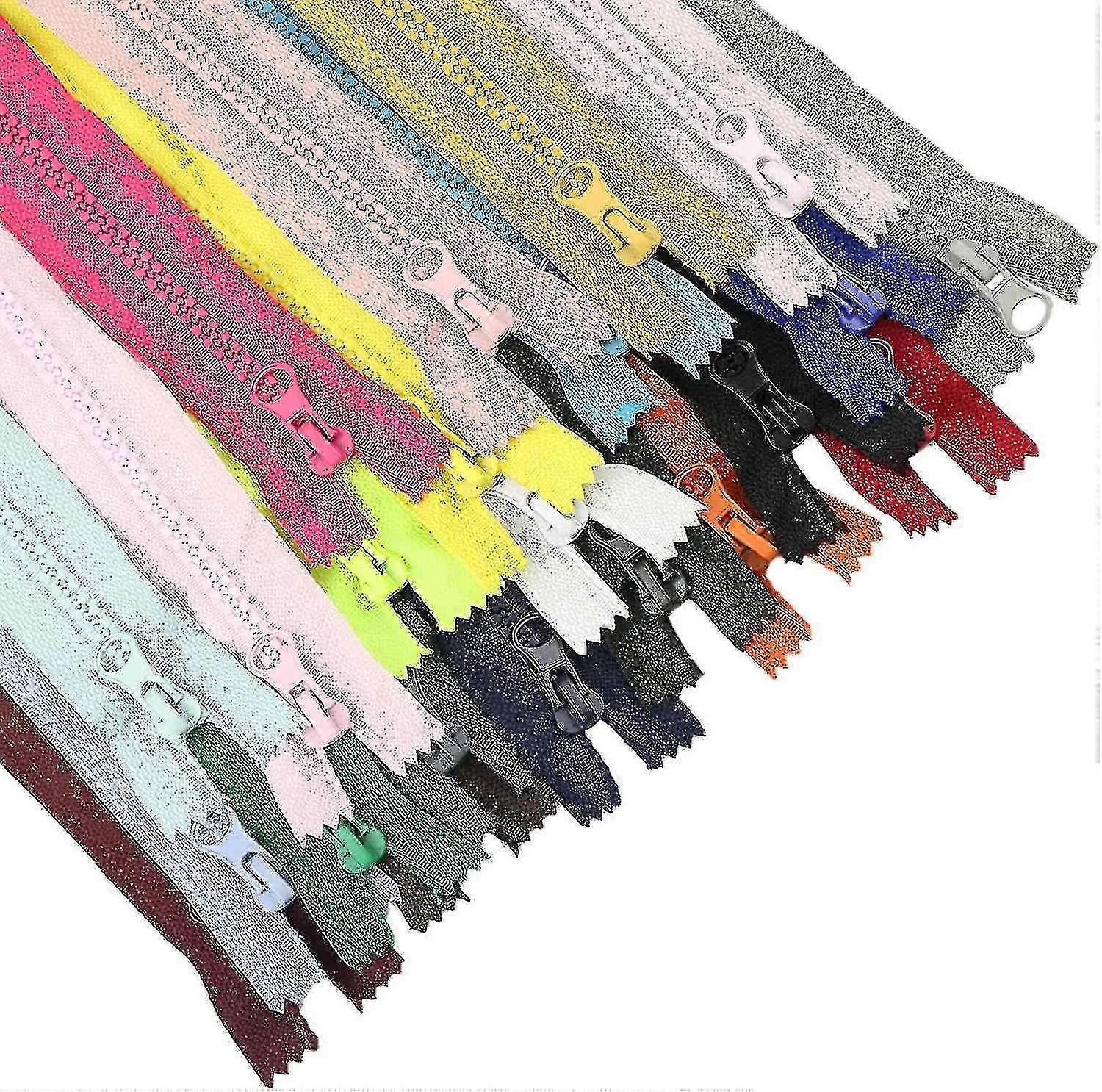 22pcs Zippers Resin 22colors Zippers With Pulls 5 Non-separating Close-end Zippers For Pockets Handb