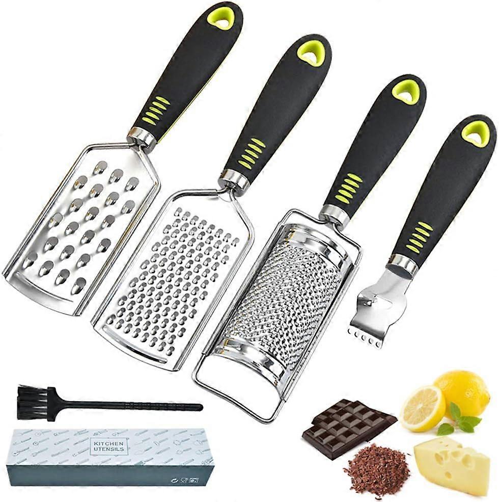 Râpe à fromage Zester pour cuisine Set de 4, outil de râpe, Noix de muscade Zester de citron