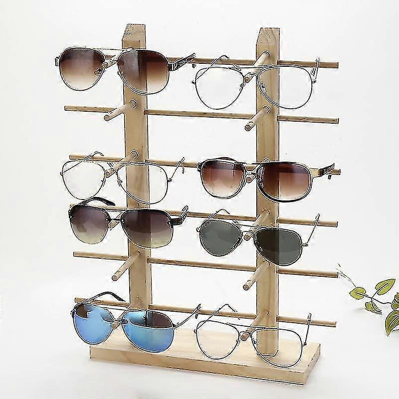 1 Pcs Wood Sunglass Display Rack Shelf Wooden Durable Eyeglasses Show Stand Holder