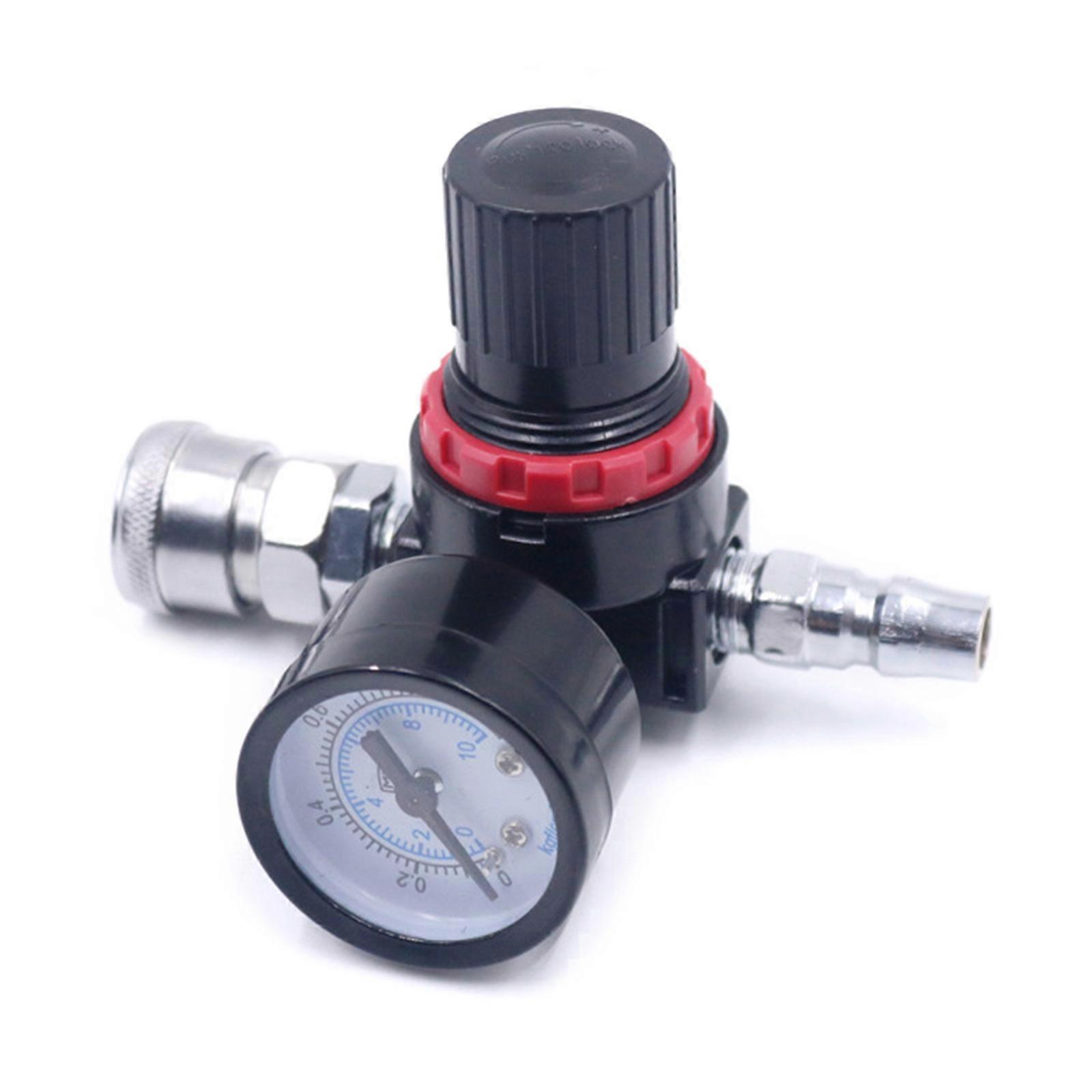 1/4 Air Flow Regulator Air Compressor Regulator with Gauge Controls Air Flow