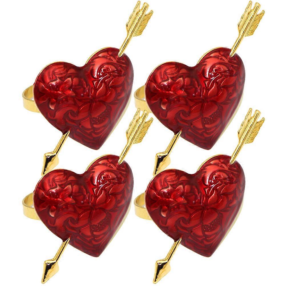 4pcs Herzform Serviette Ring Serviette Ring Valentinstag Serviette Ring Halter
