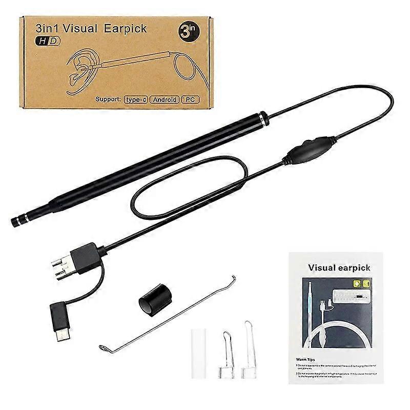 Mini Endoscope Camera 5.5mm Type C Micro USB Interface Waterproof 6LED Digital Inspection Camera Ear Clean Spoon Picker Otoscope