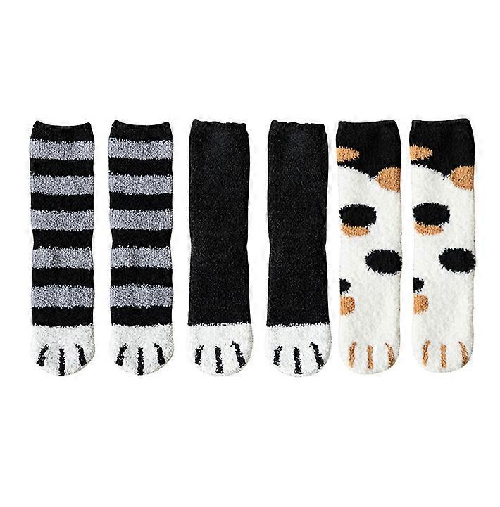 3PCS Women Warm Soft Plush Winter Fluffy Microfiber Socks
