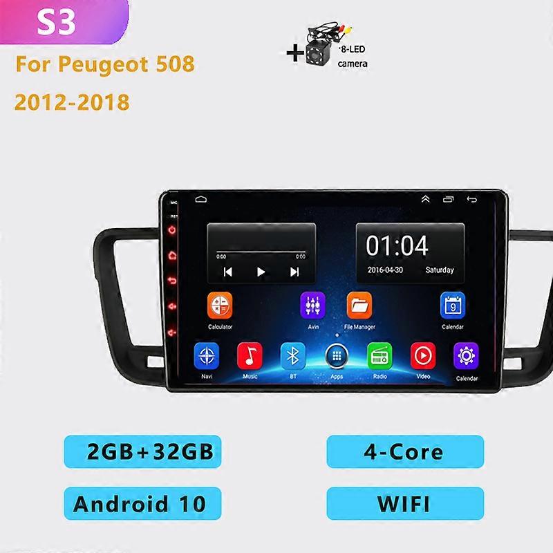 2din Android 10 4G+64G car radio multimedia player carplay AUTO stereo GPS navigation video player for Peugeot 508 2011-2018