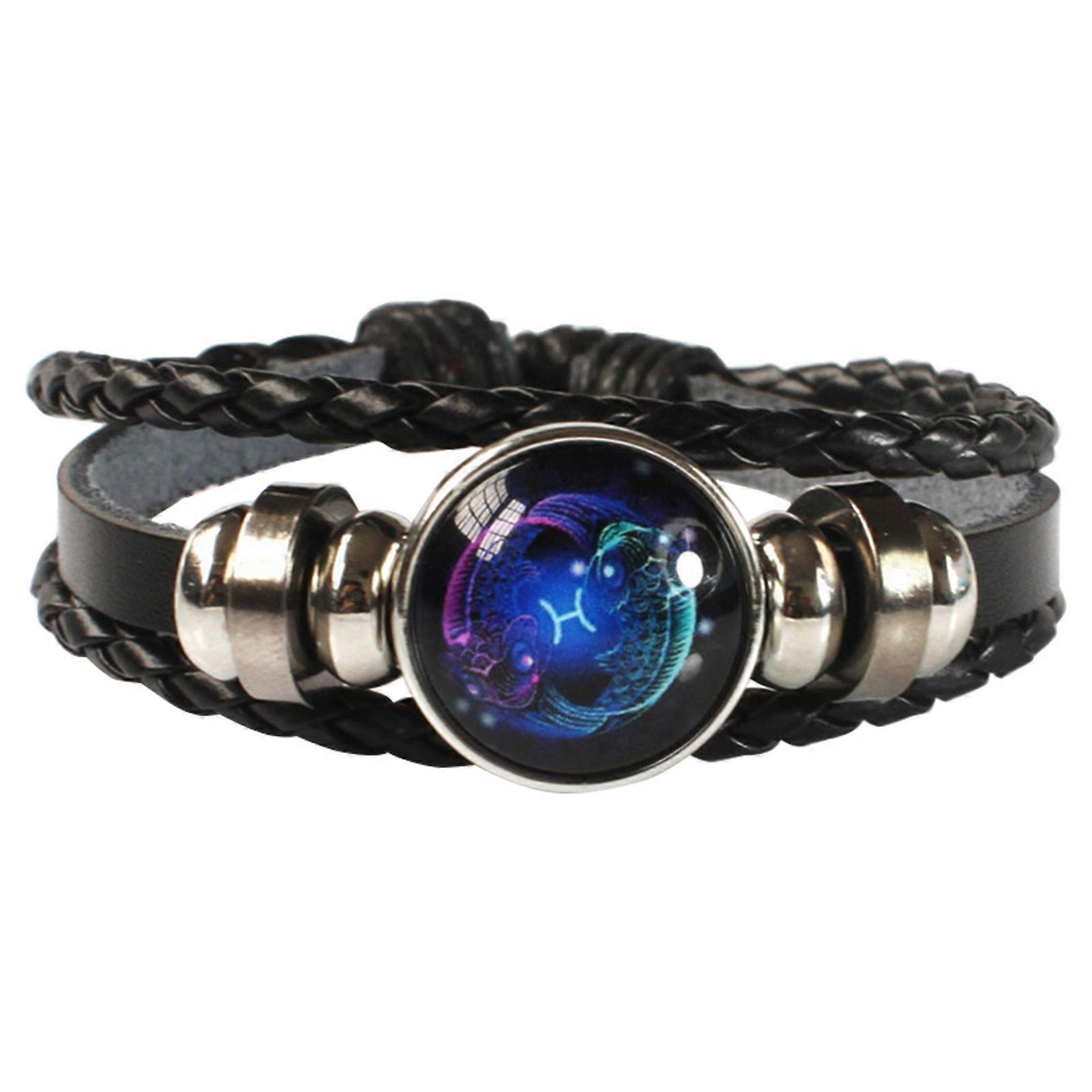 Multilayer Charm Bracelet Adjustable Luminescent Twelve Constellations Braided Bracelet for Daily Life