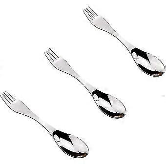 Rust Proof Stainless Steel Spork Spoon Fork Camping Utensil, Perfect For Backpacking Outdoor Activities, 3pcs