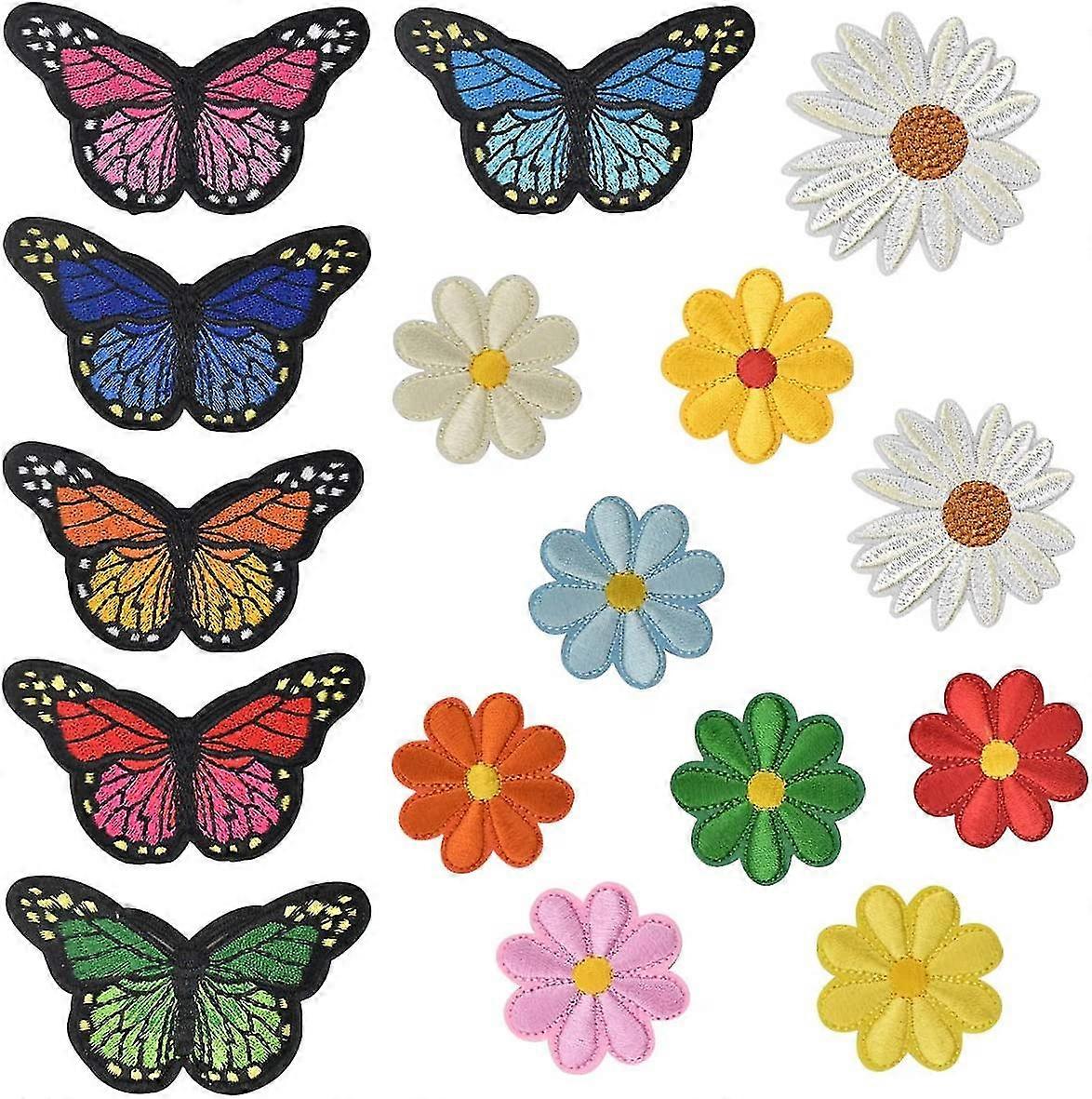 16pcs Embroidered Iron-on Patch For Diy Clothing