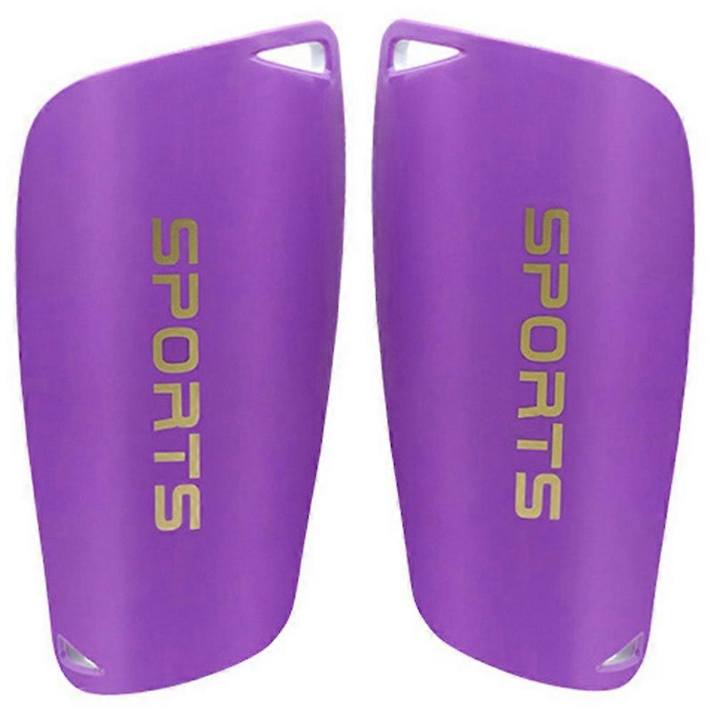 LINTORE WELT098 1 Pair Plastic EVA Slip-In Shin Pads Soccer Leg Protector for Adult - Purple