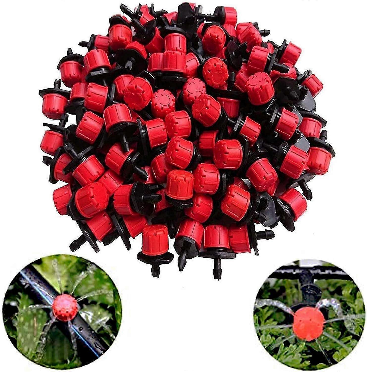 100pcs Adjustable Drippers Irrigation System, Plastic Adjustable Drippers Mist Sprinkler, for Drip Micro Drip Irrigation