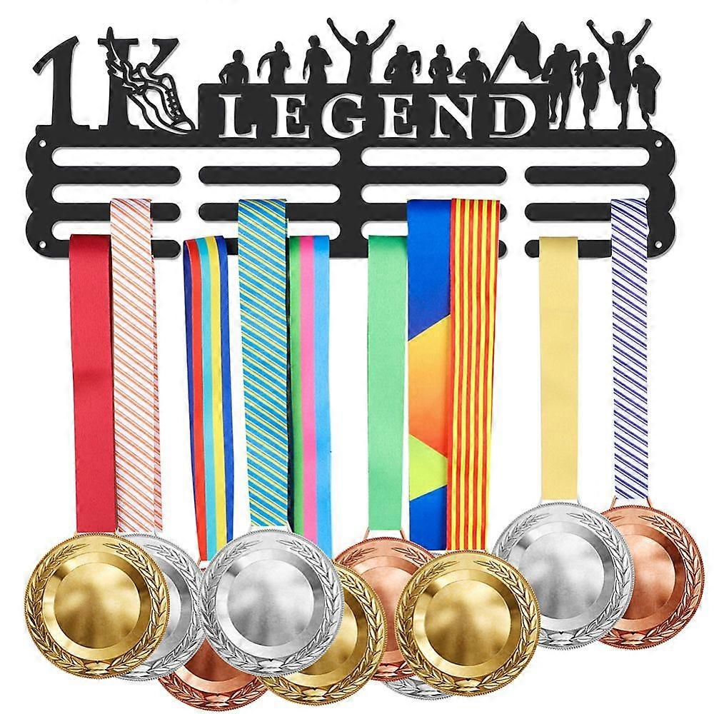 Sports Theme Iron Medal Hanger Holder Display Wall Rack with Screws Running Pattern 150x400mm