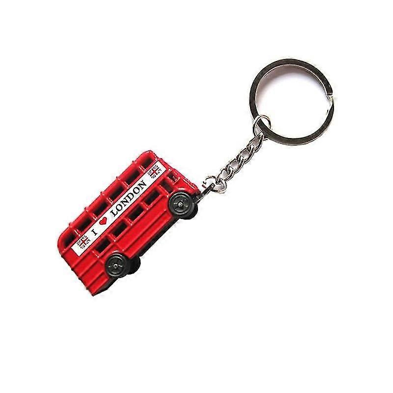 ロンドンレッドバスメタルキーホルダー - 英国 お土産ギフト 3Dダイキャスト ロンドンバス