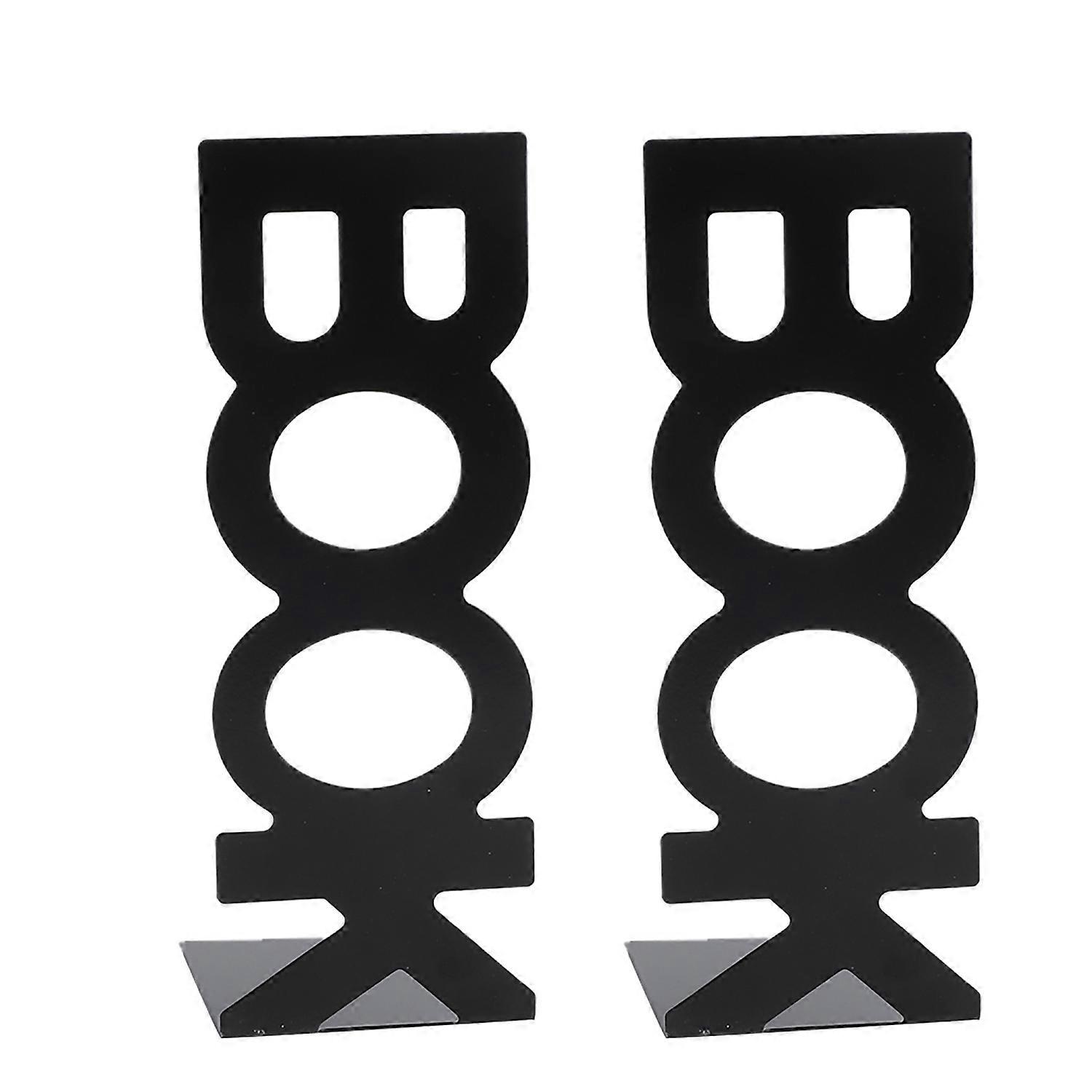 1Pair BOOK Characters Shape Book Stand Metal Bookends for School Home Table Decor(208mm)