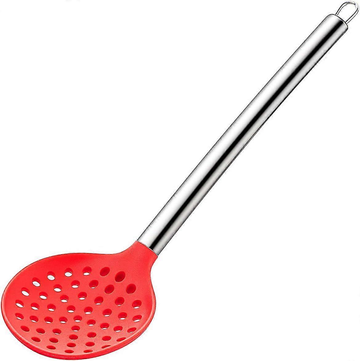 Stainless steel silicone red colander