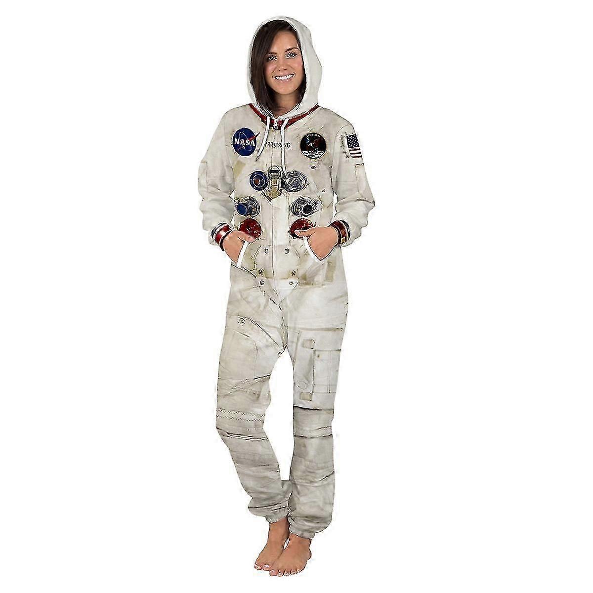 Männer Astronaut Kostüm Kapuze Sherpa Gefütterte Overalls