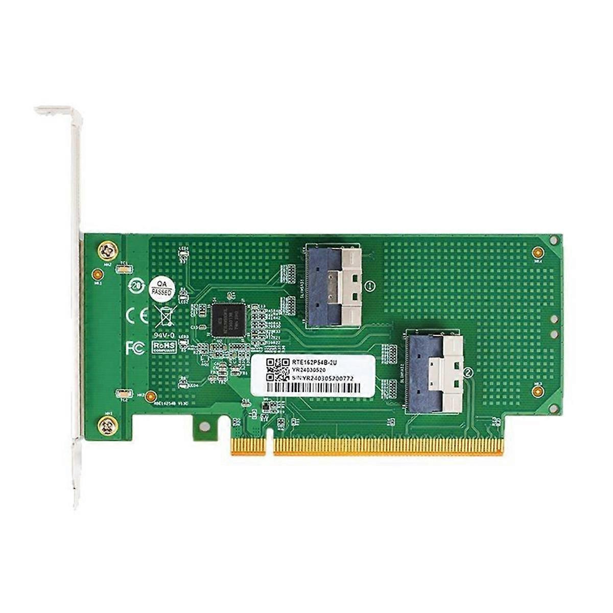Dual-Channel PCIe X16 to 2x SlimSAS SFF-8654 8i Adapter Card XIC PE4165 PCI4.0 Extension Adapter