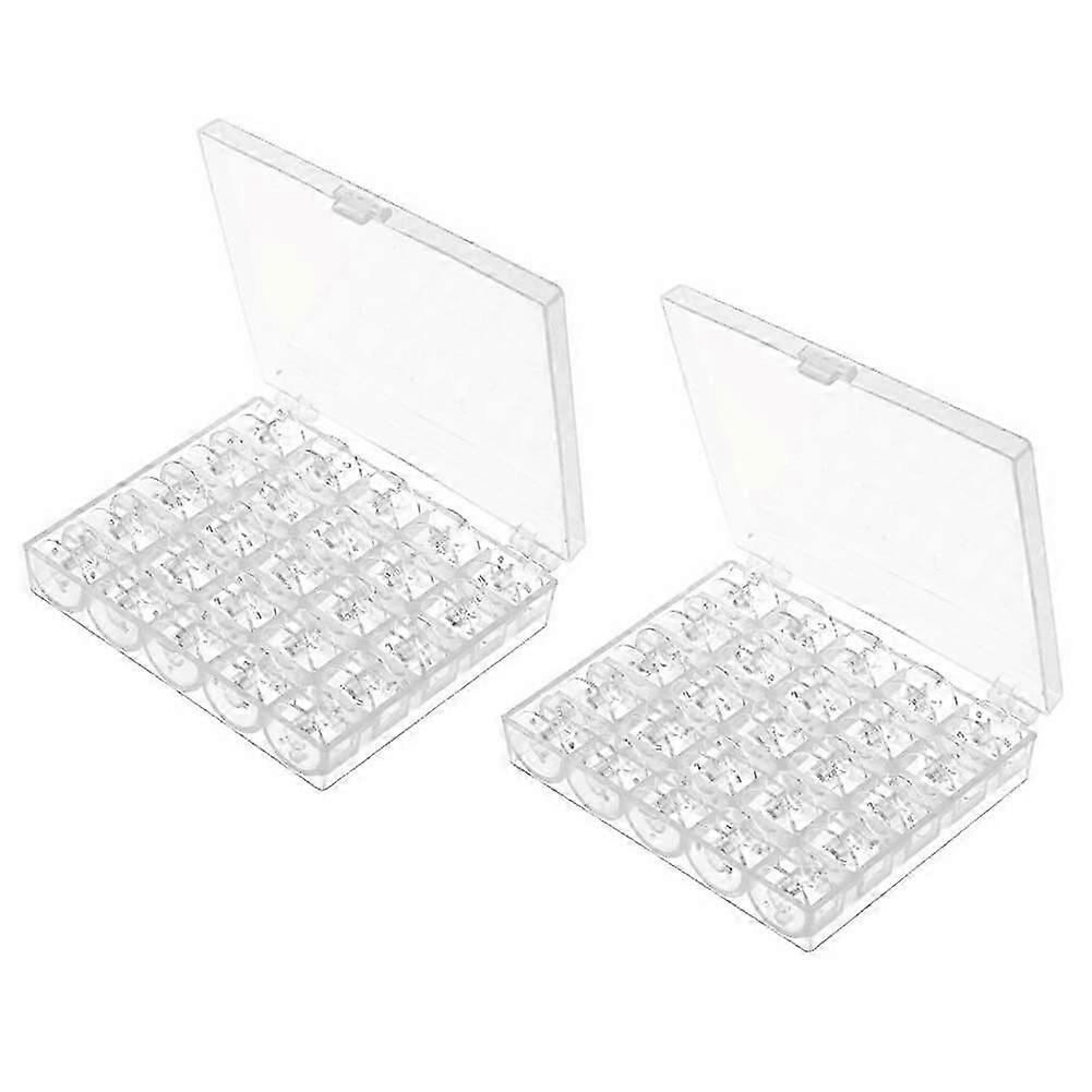 50 Pcs Sewing Machine Bobbins with Case compatible with Brother Singer