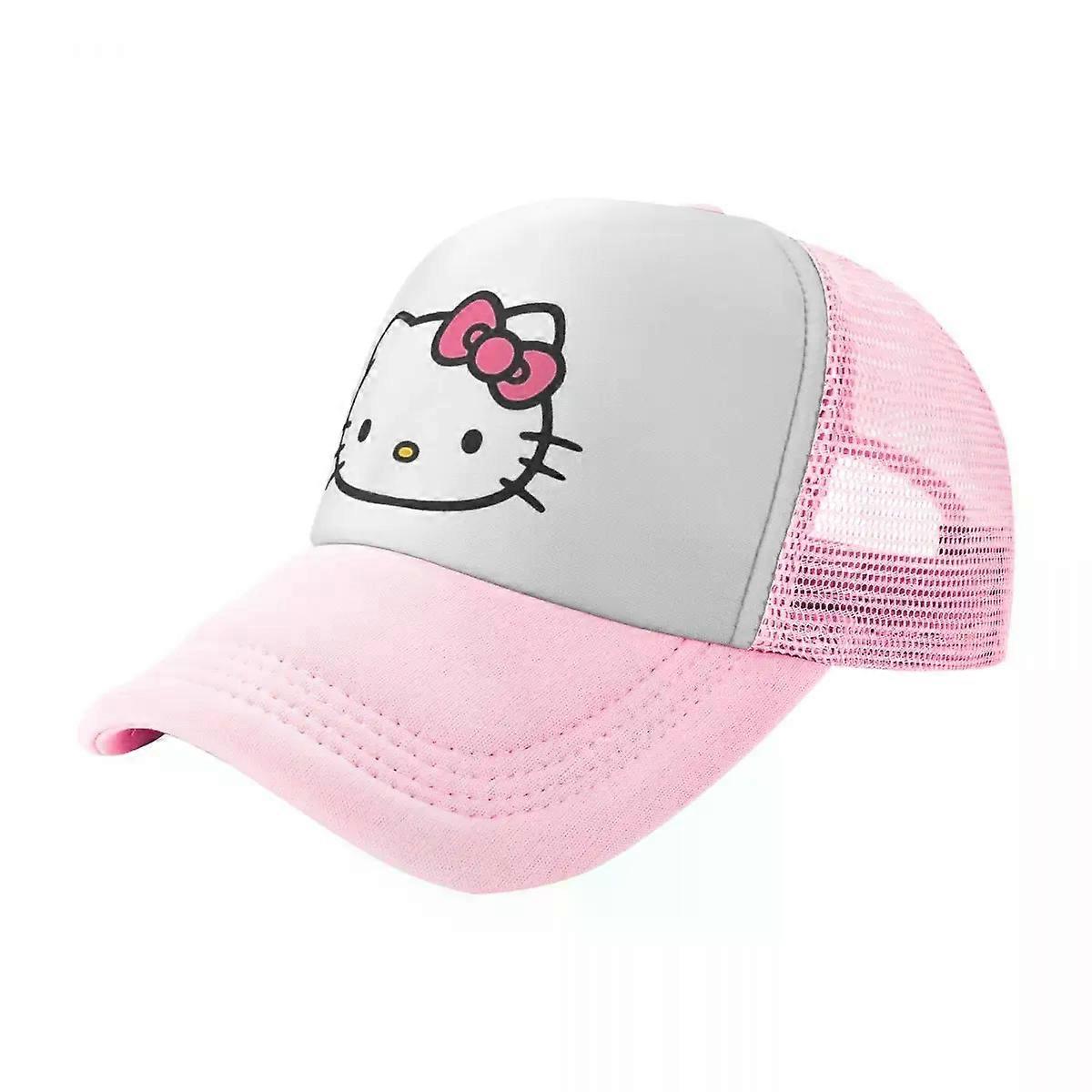 Hello Kitty Front And Back Logo Trucker Hats Outdoor Mesh Baseball Caps Dad Hat Sun Hats Adjustable Dad Hat Wholesale New