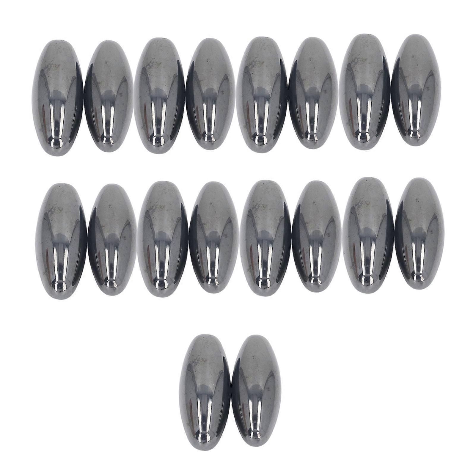 18PCS Oval Magnets Snake Egg Magnet Permanent Magnetic Stones Science Toys for Office Party 43x15mm Black