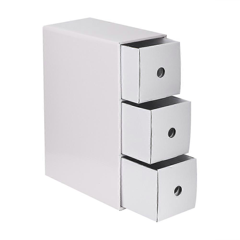 3 Tier Drawer Desktop Storage Box Organizer for Home Office, Wooden Table Decor, Compact Design, Multi-Functional Storage Solution