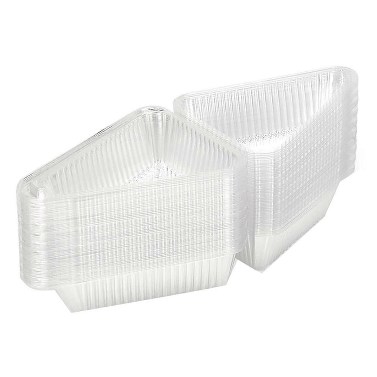 50Pcs Cake Slice Containers with Hinged Lid, Pie Slice Boxes,Individual Cheesecake Containers,Cake Carriers