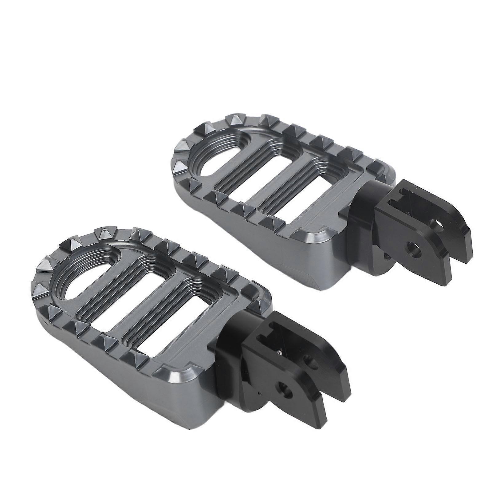 1 Pair 12 Teeth CNC 6063 Aluminum Adjustable Motorcycle Foot Pegs Gray