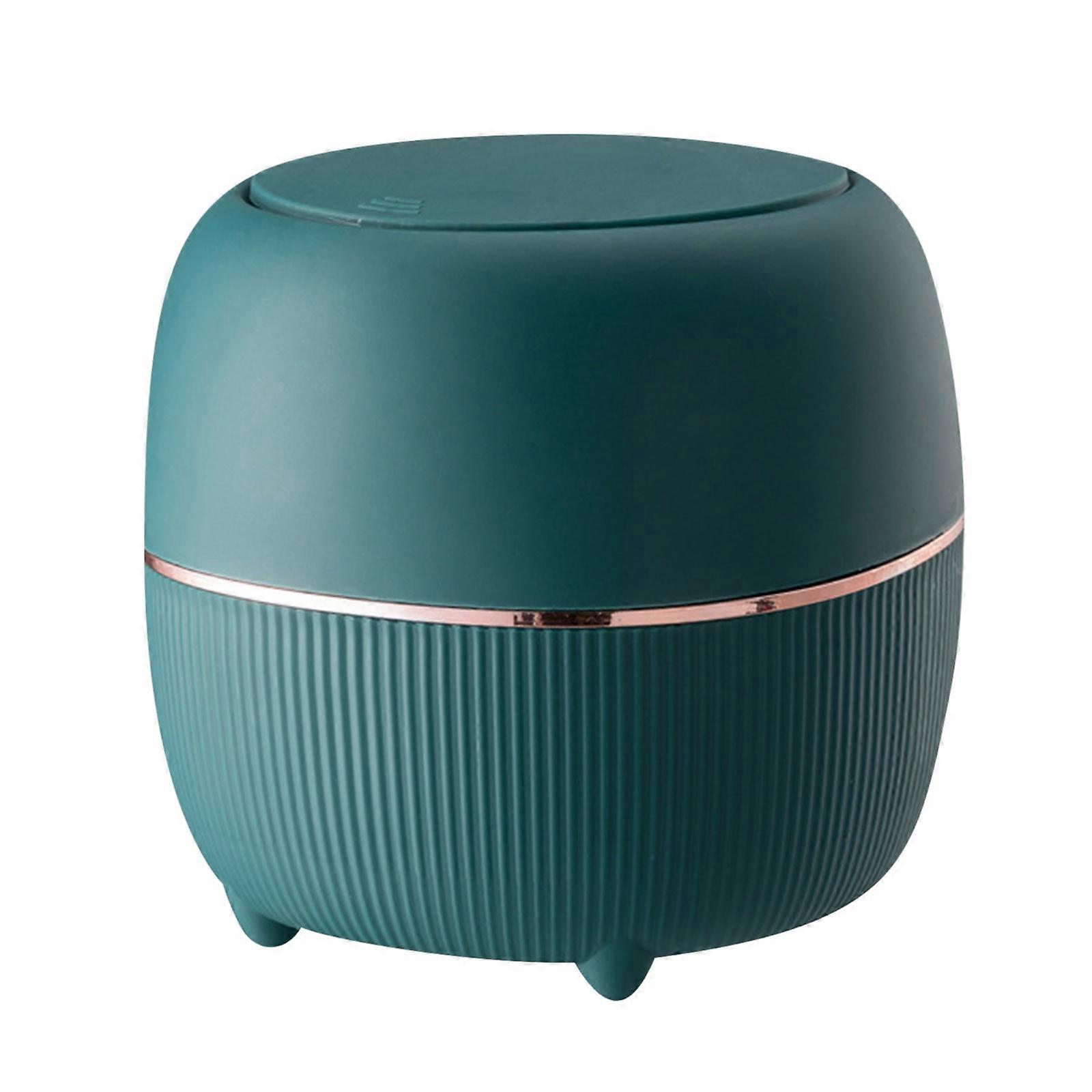 Desktop Bin With Lid Round Press Type With Removable Inner Plastic Small Trash Can For Bathroom Vanity Table Waste Multifunctional